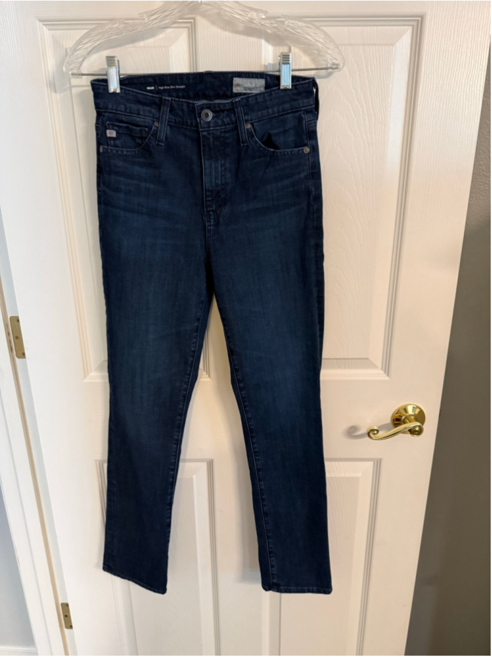 AG
Adriano Goldschmied Mari High Rise
Slim Straight Jeans Dark Wash 26